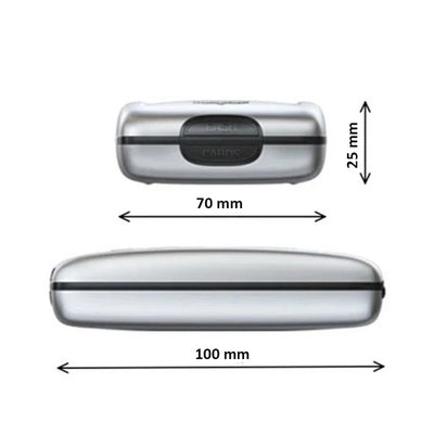 Silver RFID blocking card holder hard case with clear front