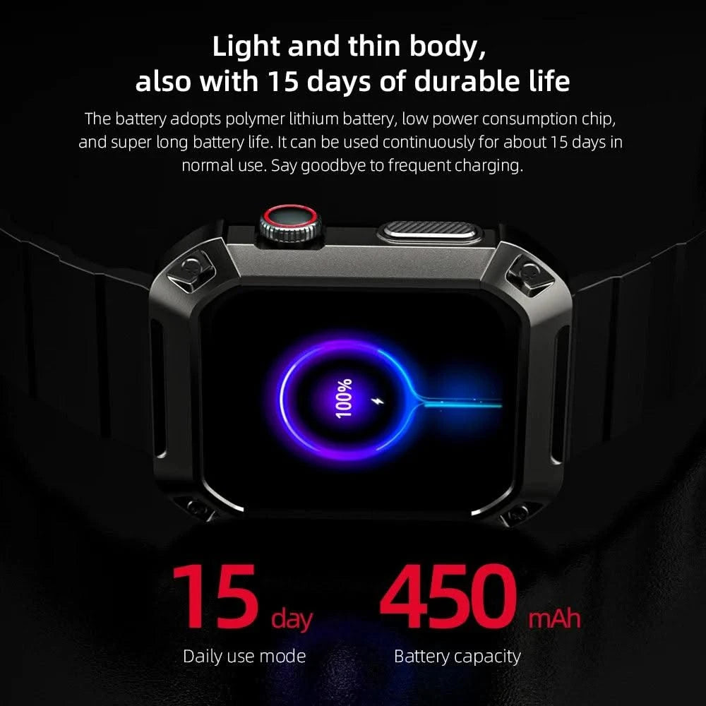LOKMAT OCEAN 2 Pro Smart Watch Waterproof Bluetooth Calls Smartwatches 1.85 inch Touch Screen Heart Rate Monitor Fitness Tracker