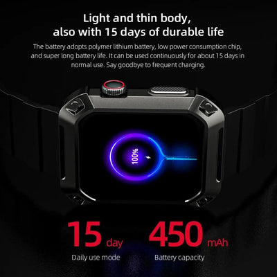 LOKMAT OCEAN 2 Pro Smart Watch Waterproof Bluetooth Calls Smartwatches 1.85 inch Touch Screen Heart Rate Monitor Fitness Tracker