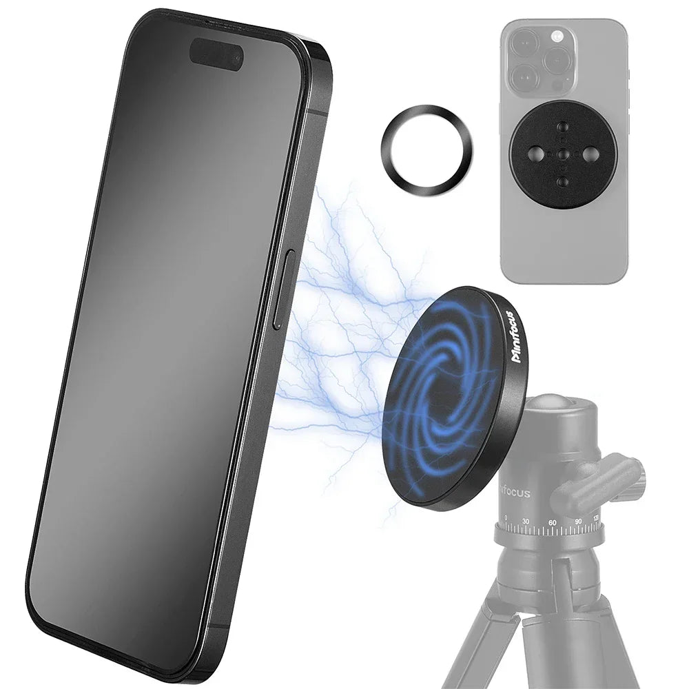 Magnetic Phone Holder for Magsafe to 1/4 3/8'' Screw Arri Hole Tripod Mount Adapter for iPhone 14 13 12 Serie with Magnetic Ring
