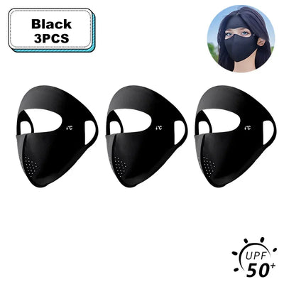Women Full Face UV Protection Mask 3D Ice Silk Sunscreen Breathable Lightweight Summer Outdoor Sports Comfort Fit mask for men