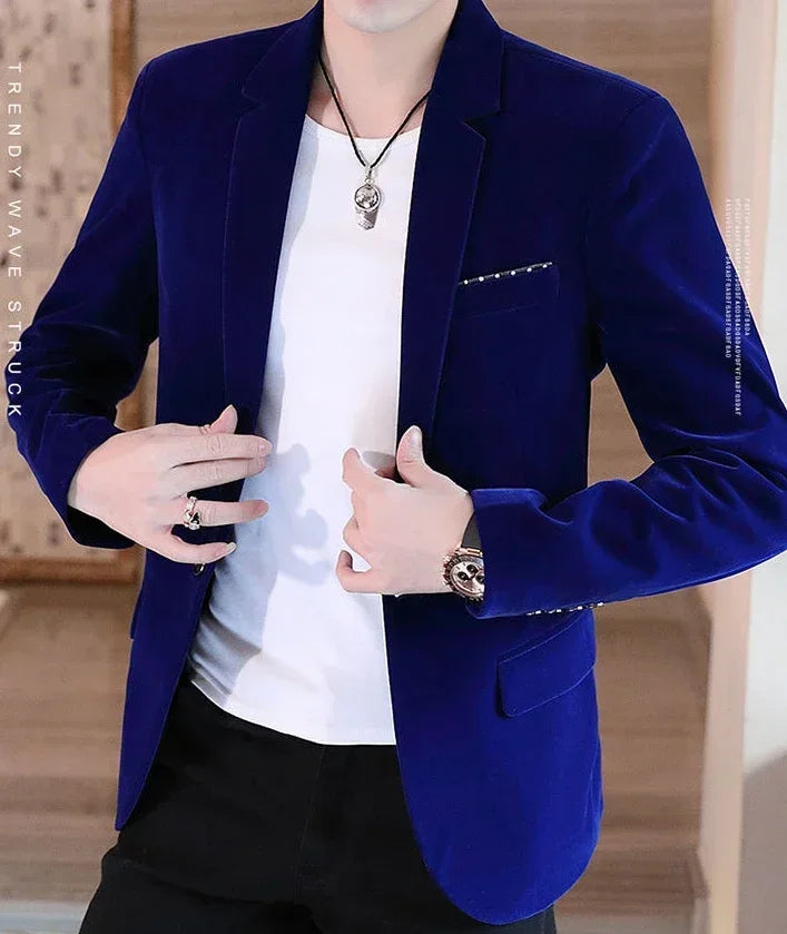 Male Blazer Slim Fit Men's Suit Jackets Single Breasted Thin Party Coat Casual Fashion 2024 Luxury Designer Fashionable Summer