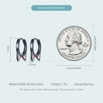 WOSTU Real 925 Sterling Silver Cat Ear Hoop Earrings For Women