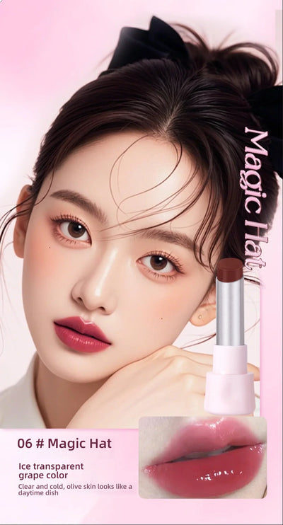 QXQY GLOSSY JELLY LIPSTICK - Mirror Shine, Moisturizing & Long Lasting, Nude Lip Gloss for Plump Brightening Lips (No Makeup Loo