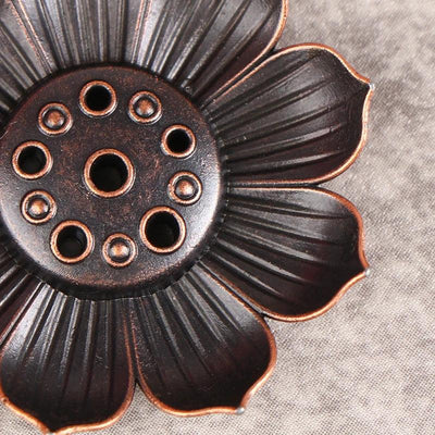 Buddhism Lotus Line Incense Holder Plate Alloy Incense Burner Temples Yoga Studios Home Decoration