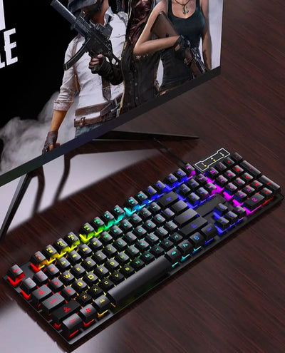 Mechanical Keyboard Wired Gaming Keyboard 104 Keys RGB Backlit Receiver for Laptop Desktop Ergonomics Keycap PC Accessories