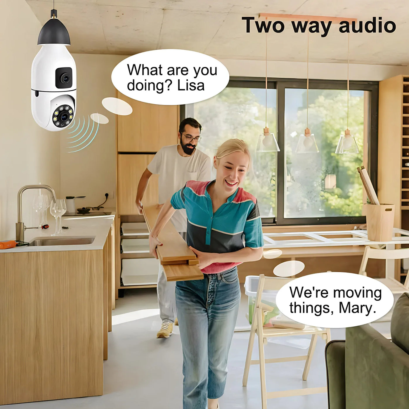 2.4G WiFi Bulb Camera Dual Lens E27 Base Indoor Baby Monitor Wireless Security Protection Video Surveillance Night Vision