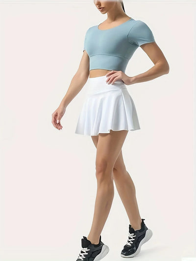Tennis Skirt with Built-in Shorts Women Summer Mini Skirt Stretch Flowy Golf Skirt Teengirl Balletcore Gym Sporty Outfit