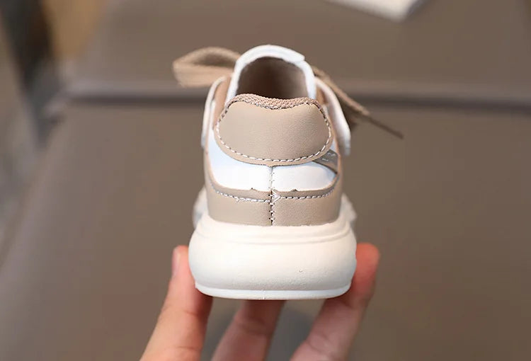 Children’s sports shoes girls 2025 spring autumn new leather pu leisure soft soled boys sneakers baby girl casual