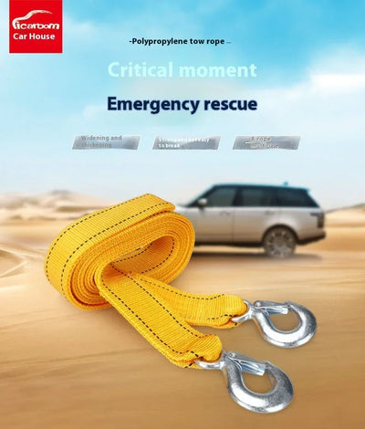 Car Trailer Rope Rescue Rope Eagle Hook Nylon Traction Rope Strong Thickened Durable 3m 4m 5m Double Trailer With Suv Motorcycle