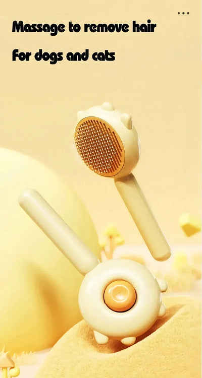 Pet Brush One Button Cleaning Brush Magic Beauty Cat Hair Brush Easy To Carry Re-Use Multi-Function Brush