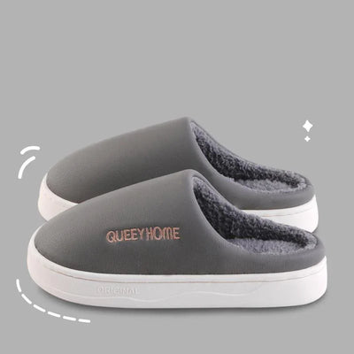 Indoor Home Comfort 2025 New Winter Slippers for Men & Women: Plush Warm Fleece Lining, Anti-Slip Thick Sole