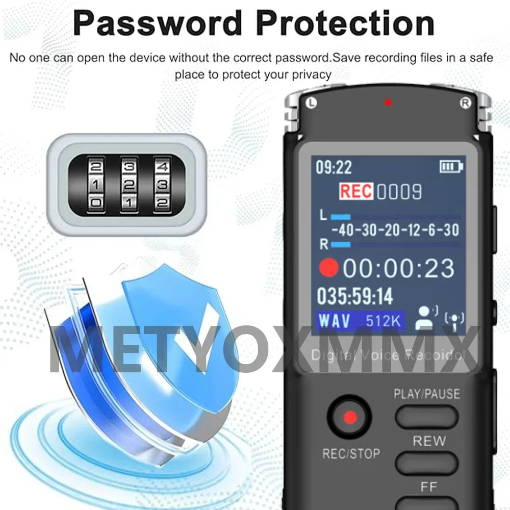 Voice Recorder - Voice Activated Recorder with Earphone & USB Charge Cable, Digital Voice Recorder with Playback for Lectures &