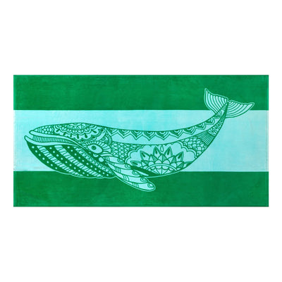 Beach Towels Tropical Animals Blue Unique Design Multiple Sizes Cotton Bath Towels Suitable for Kids and Adults