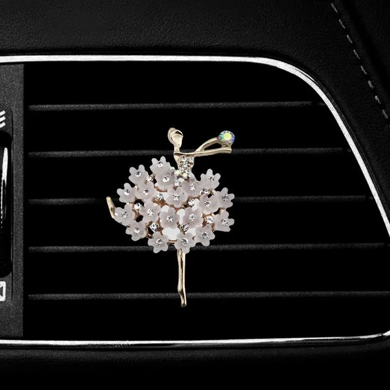 Car Aroma Diffuser Fragrance For Car Flavoring Air Fresheners Auto Perfume Car Smell Vent Clip Ballet Bling Car Accessory Girls
