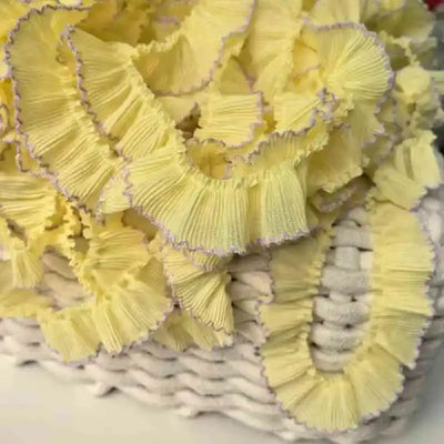 4M/lot 3cm Wine red/pink/Beige Chiffon Pleated Lace Dog Tooth Ruffle Lace Trimming for Dress Pet Cloth Home Decoration X1496