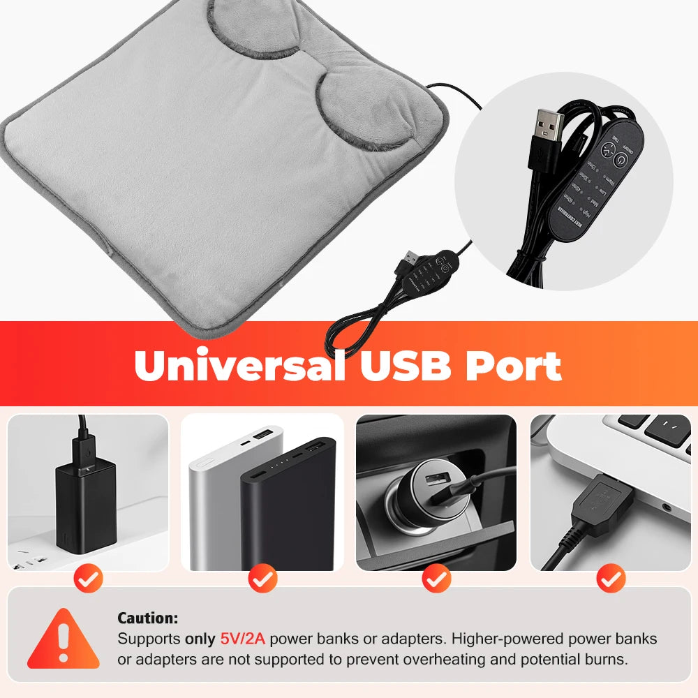 Heating Foot Warmer Massage Pad Super Soft Plush Electric Foot Warming Device for Winter Timing Home Office 4 Levels Temperature