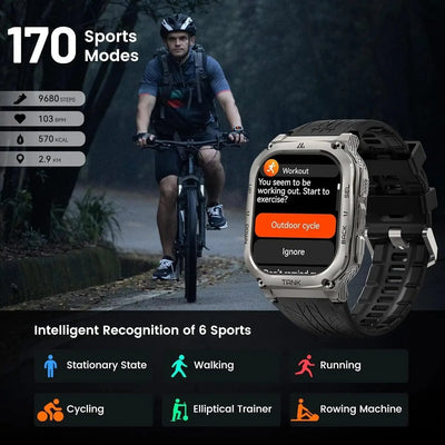 2024 Original TICWRIS TANK M3 Smartwatches For Men Smart Watch Women 480mAh AMOLED AOD Waterproof Fitness Electronic Watches