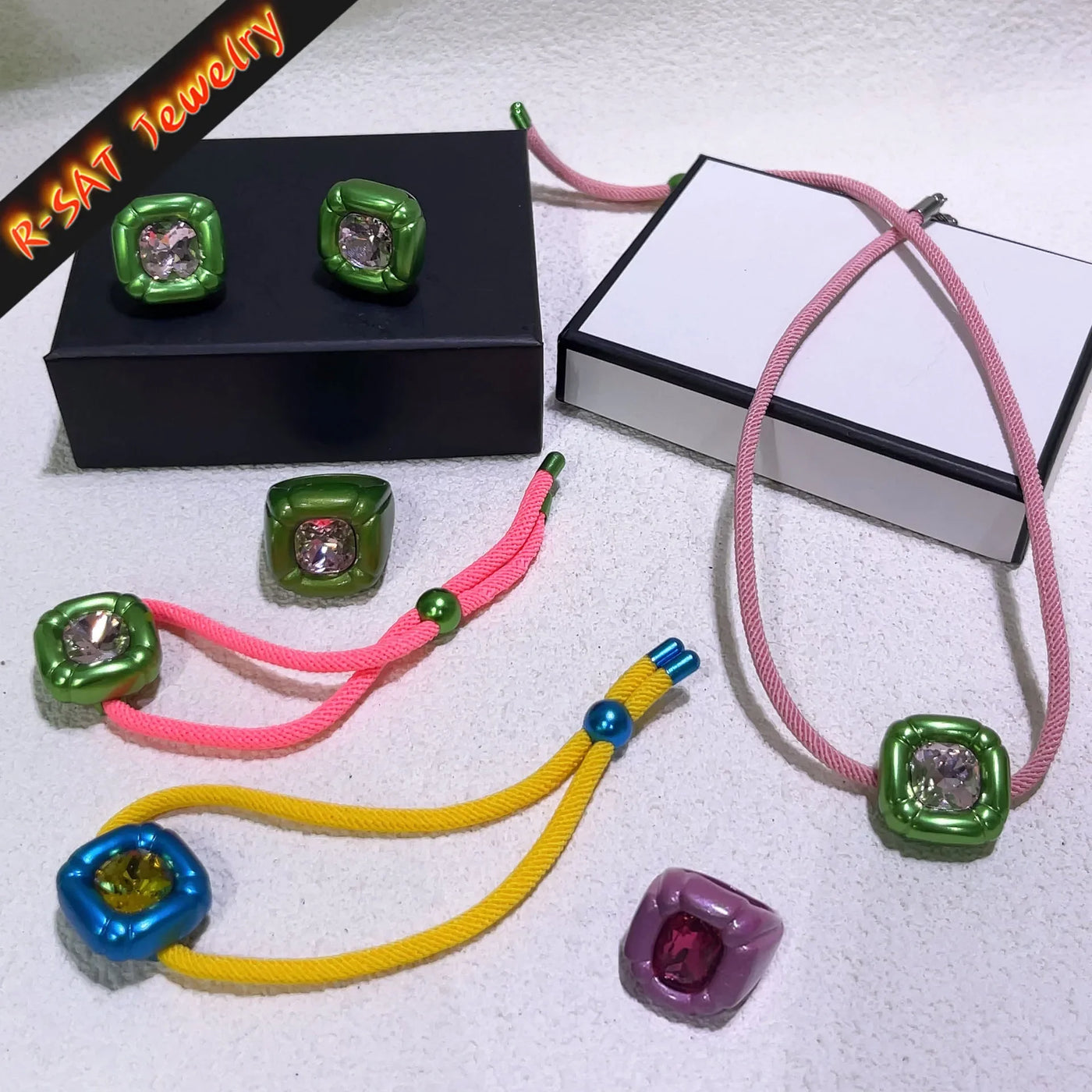 Colored Jewelry Sets New Jewelry Sales Trends Necklaces Earrings Rings Bracelets Fine Luxury Charms Gifts Accessories for Women