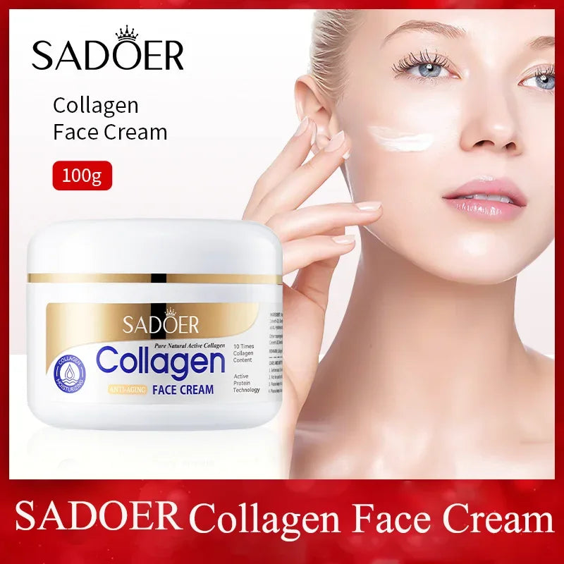 SADOER Collagen Firming Face Cream Skincare Moisturizing Hydrating Face Creams Faical Cream Beauty Face Skin Care Products