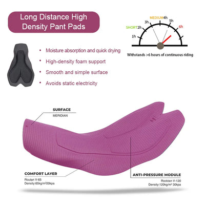 Women High-Waisted Cycling Shorts Road Bike Bib Pants with Shoulder Straps Mountain Racing MTB Shorts Non-slip Biking Clothing