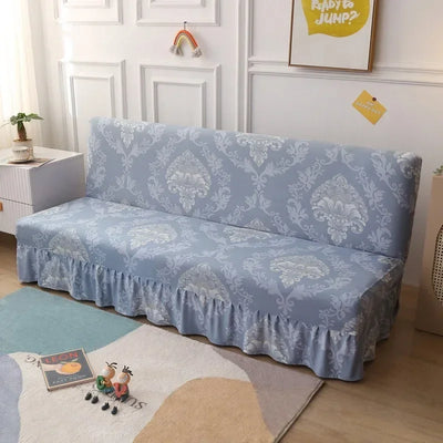 1/2/3Seater Sofa Bed Cover with Elastic Printing Seat Cover Armless Sofa Bed Cover Sofa Covers for Living Room Home Decor