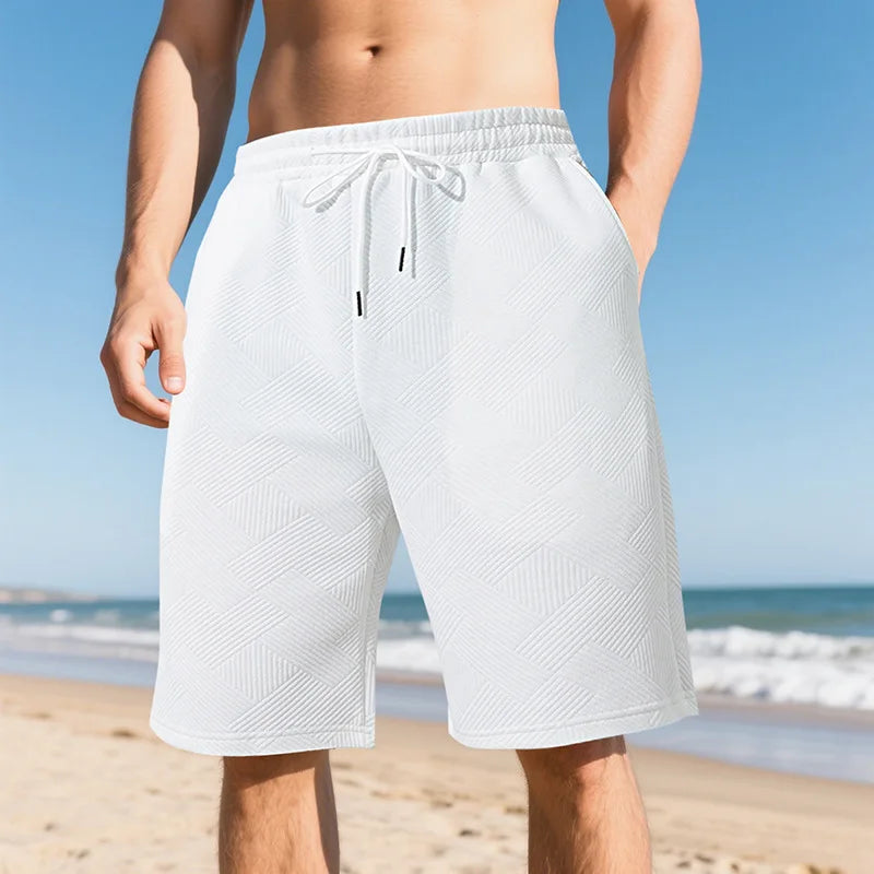 European and American shorts men's summer loose and heavy jacquard texture trendy high street hip-hop five-point shorts