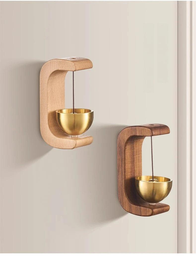 Room decor: elegant wooden wind chimes with wireless doorbell functionality for entrance doors - stylish decorative