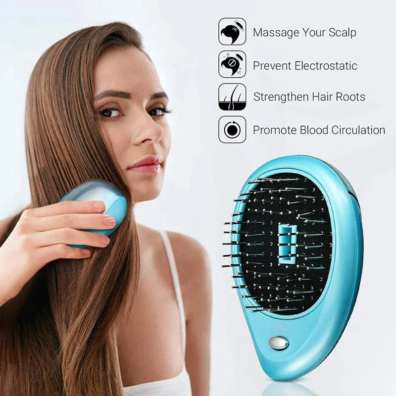 Portable Electric Hair Ionic Brush Negative Ion Hair Comb Anti-static Massager Straightening Hair Comb