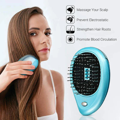 Portable Electric Hair Ionic Brush Negative Ion Hair Comb Anti-static Massager Straightening Hair Comb