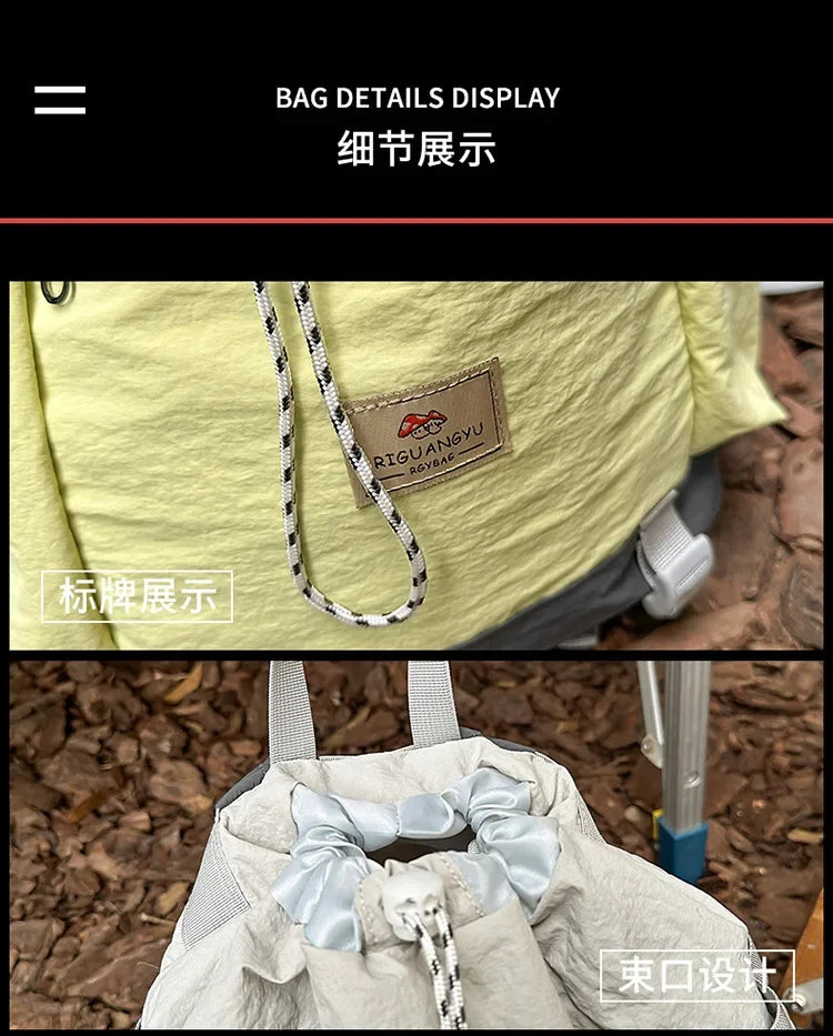 2025 Mountain Style Backpack Couple, Retro Color Block Hiking Bag, Lightweight Large Capacity Daypack for Outdoor