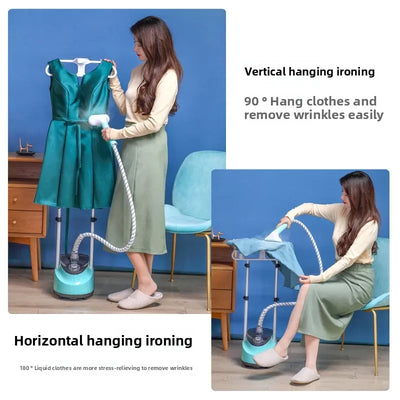 EU Handheld Double Rod Home Garment Steamer Equipment Standing Steam Iron Vertical Fast Heating Clothes Drying Ironing Machine