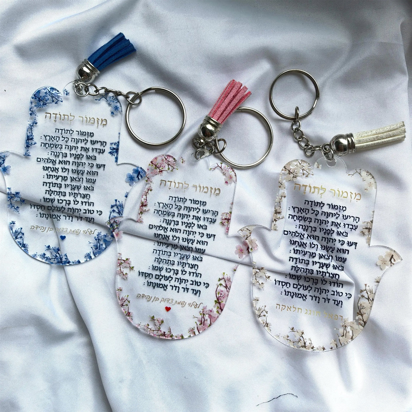 10PCS Thanksgiving Party Gift Hasma Card Transparent Acrylic Wedding Souvenir Card with Keychain Lyric A Hymn of Thanks Prayer