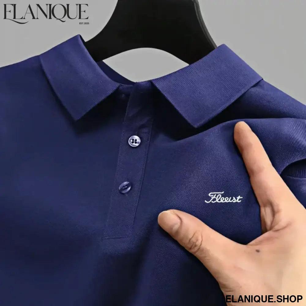 Men’s Embroidered Golf Polo Shirt – Smart Casual Summer Top