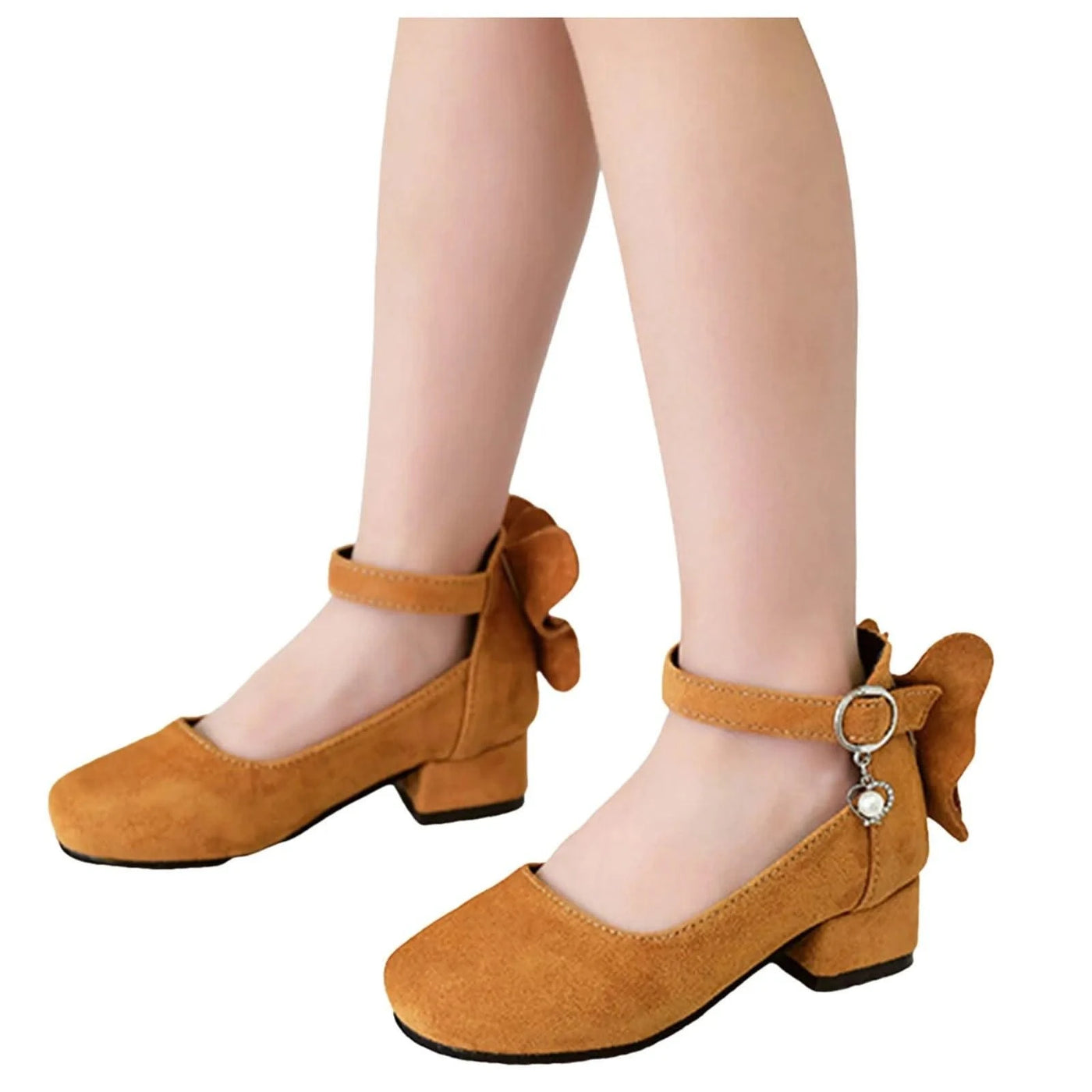 Kids Velvet Black Pink Leather High Heeled Shoes 3-15T | Princess Sandals for Girls | For Party, Wedding, Dance | Children's Fashion