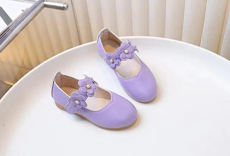 Spring Autumn Little Girls Ballet Shoes Sweet Chic Kids Fashion Princess Leather Shoes Causal Versatile Children's Flats Soft