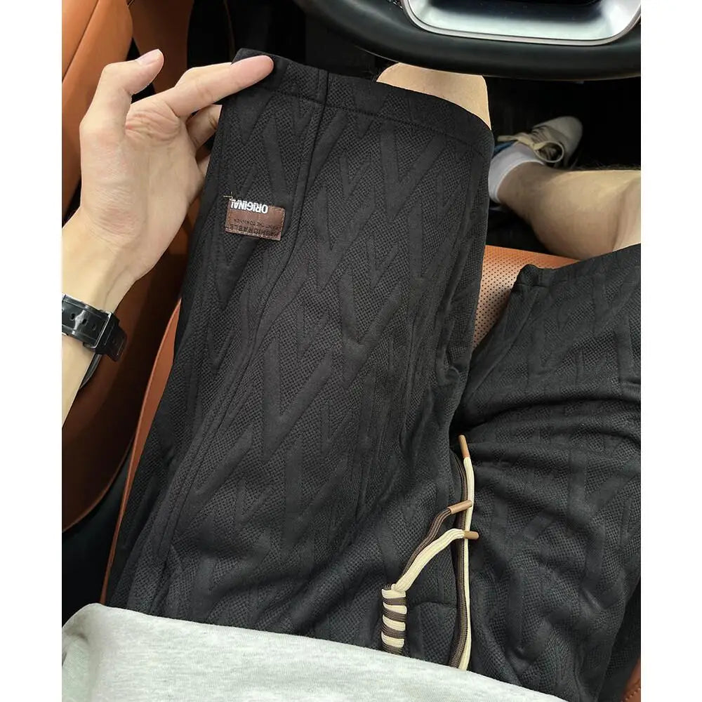 M-XXXXXL Plus Men's 2025 Summer Jacquard Shorts - Trendy 5-Inch Couple's Casual Shorts with Streetwear Style & Breathable Fabric