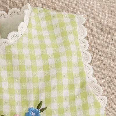 Cute Rabbit Simple Style Checkered Children's Sleeveless Clothes |Baby Girl Dress, Summer (9 Months -4 Years Old)