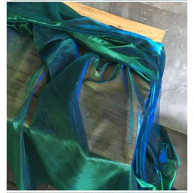 Laser Mesh Fabric Magic Color Soft Drape Color Ultra-transparent Hollow Texture Lace Clothing Dress Designer Fabric Cloth