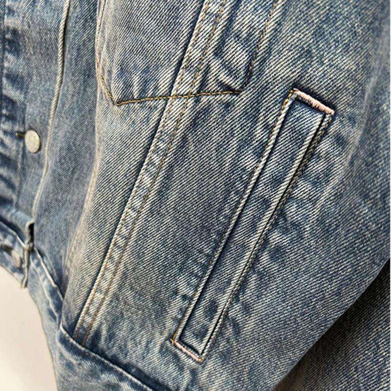 Dave&Di 2025 Minimalist Women's Denim Jacket Retro Washed Boyfriend Style Loose Bomber Jacket For Ladies