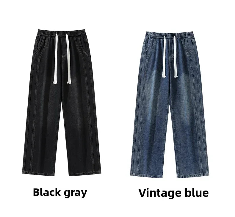 Men's denim pants American retro straight leg jeans loose and breathable suitable for daily casual street men's essential items
