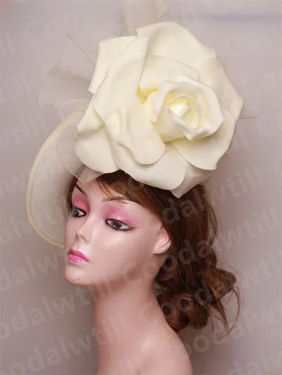 Royal Ascot Big Fascinator Derby Hat Women Kentucky Derby Headpiece Flower Wedding Fascinators Hats Hair Clip Ladies Chapeau