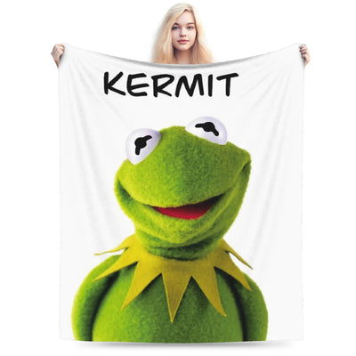 Kermit Muppet Muppets Blankets Fleece Textile Decor   Multifunction Super Warm Throw Blankets for Bed Office Bedspreads