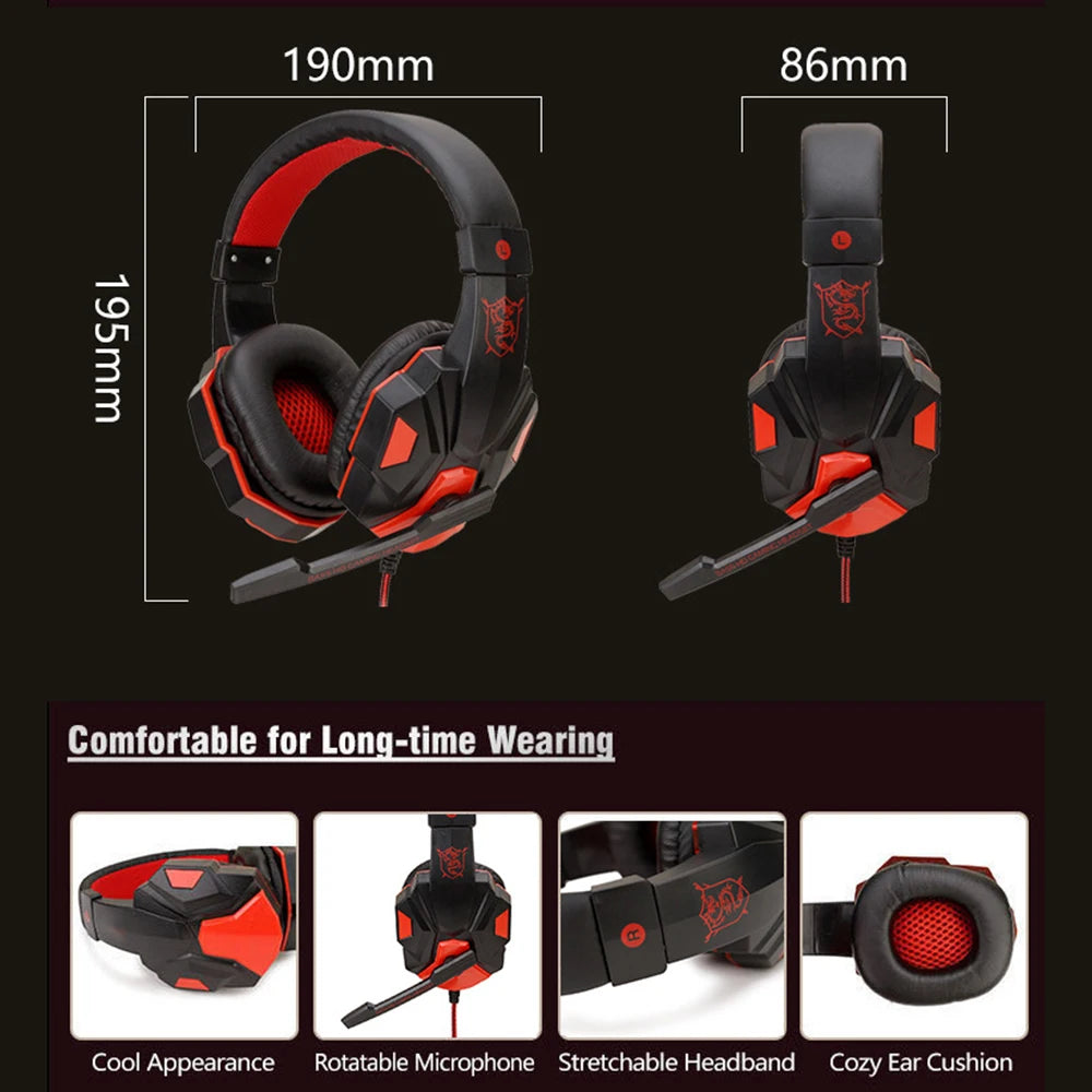 3.5mm Wired Gaming Headphones Game Headset Noise Cancelling Earphone with Microphone Volume Control for PS4 PS5 Play Xbox Laptop