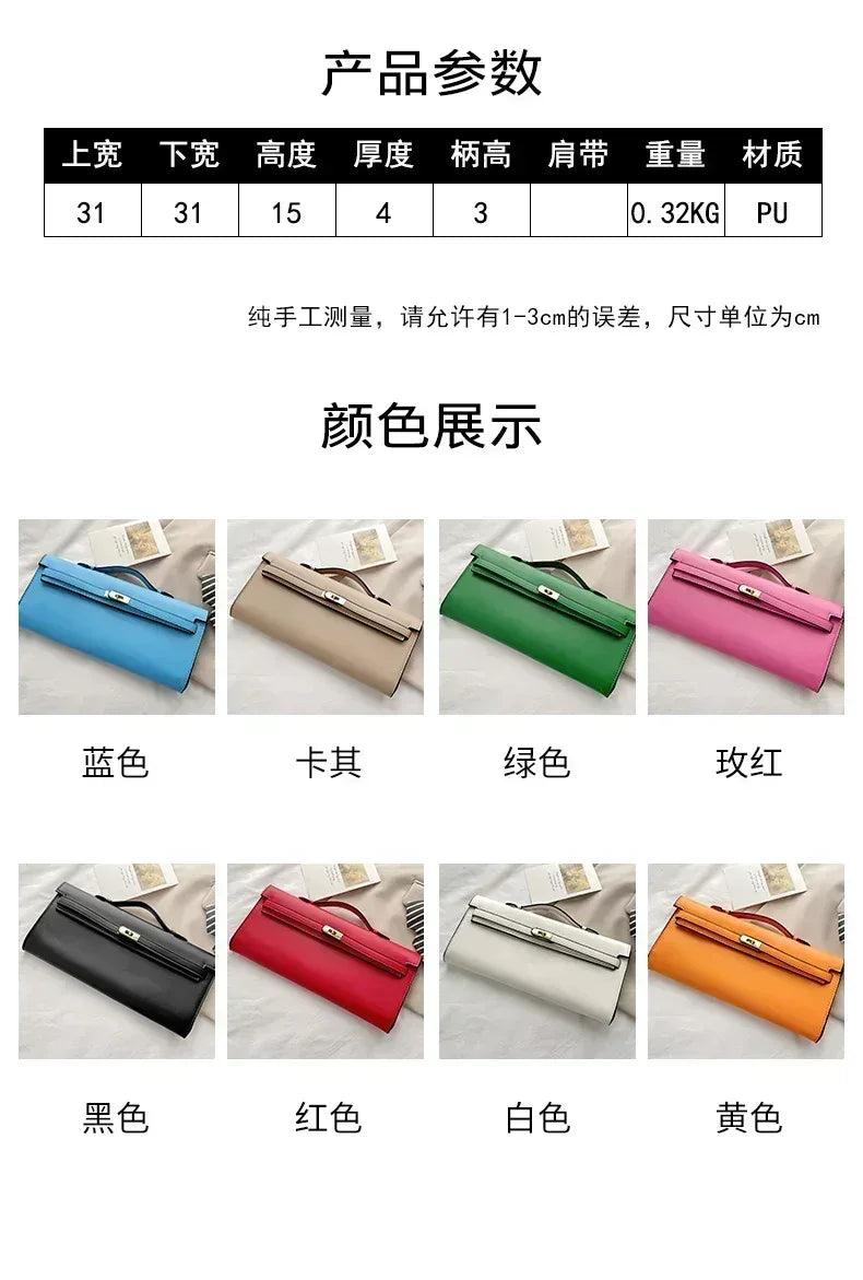 Elegant classic leather handbag for ladies - with inner compartments high quality by famous designer brand