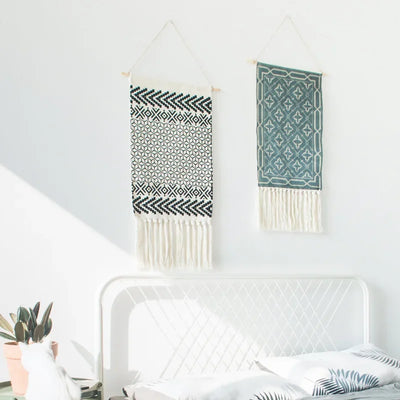 Home decoration Bohemian Tapestry Wall decor aesthetic room Tassel Macrame Hanging Art geometric Woven Cotton Handmade Linen for