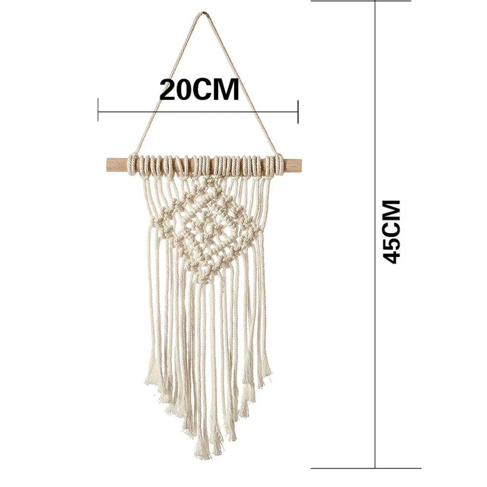 Hand-woven color macrame wall hanging ornament bohemian craft decoration gorgeous tapestry for home livingroom decor
