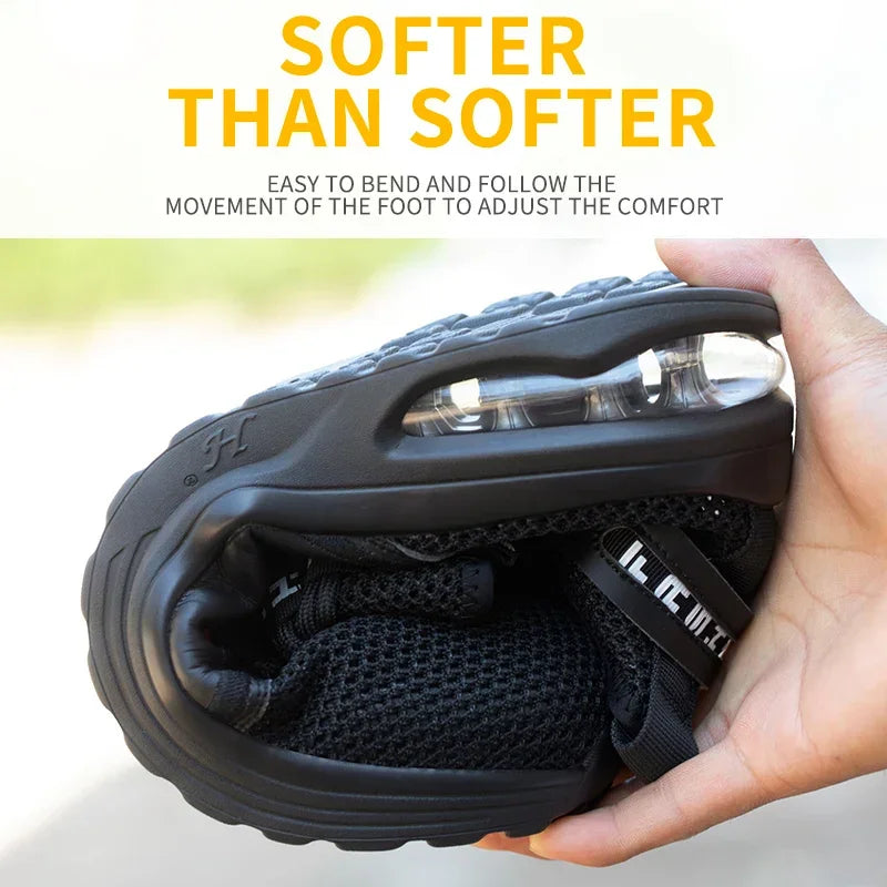 Lightweight Men's Safety Shoes Steel Toe Men's Work Shoes Slip Resistant Reinforced Shoes Man Fashion Breathable Sneaker