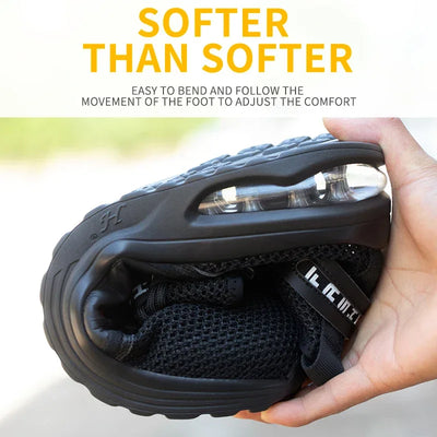 Lightweight Men's Safety Shoes Steel Toe Men's Work Shoes Slip Resistant Reinforced Shoes Man Fashion Breathable Sneaker