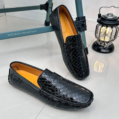 New Loafers Men Handmade Leather Dress Shoes Man Driving Flats Slip on Luxury Comfy Moccasins Black Party Shoes for Men